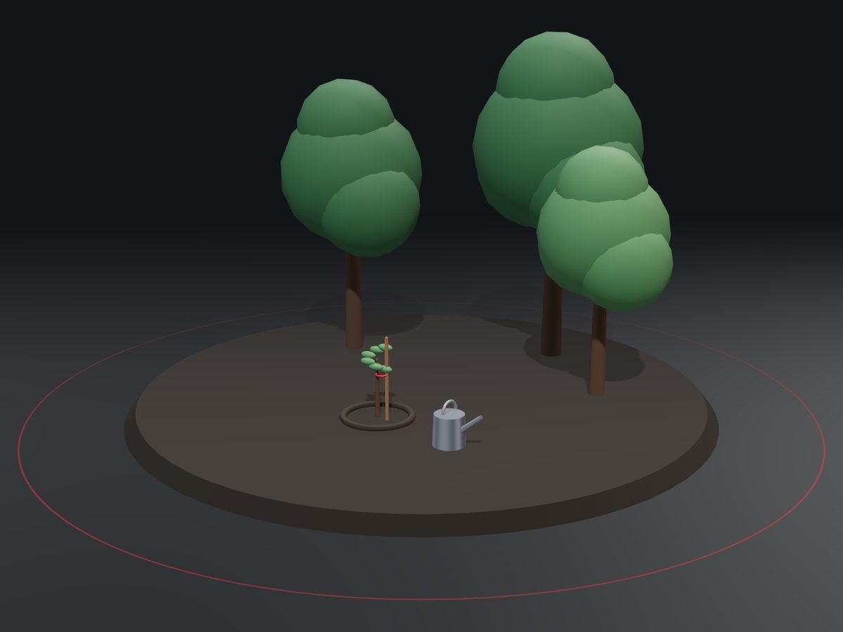 CGI illustration: tree plantation drives