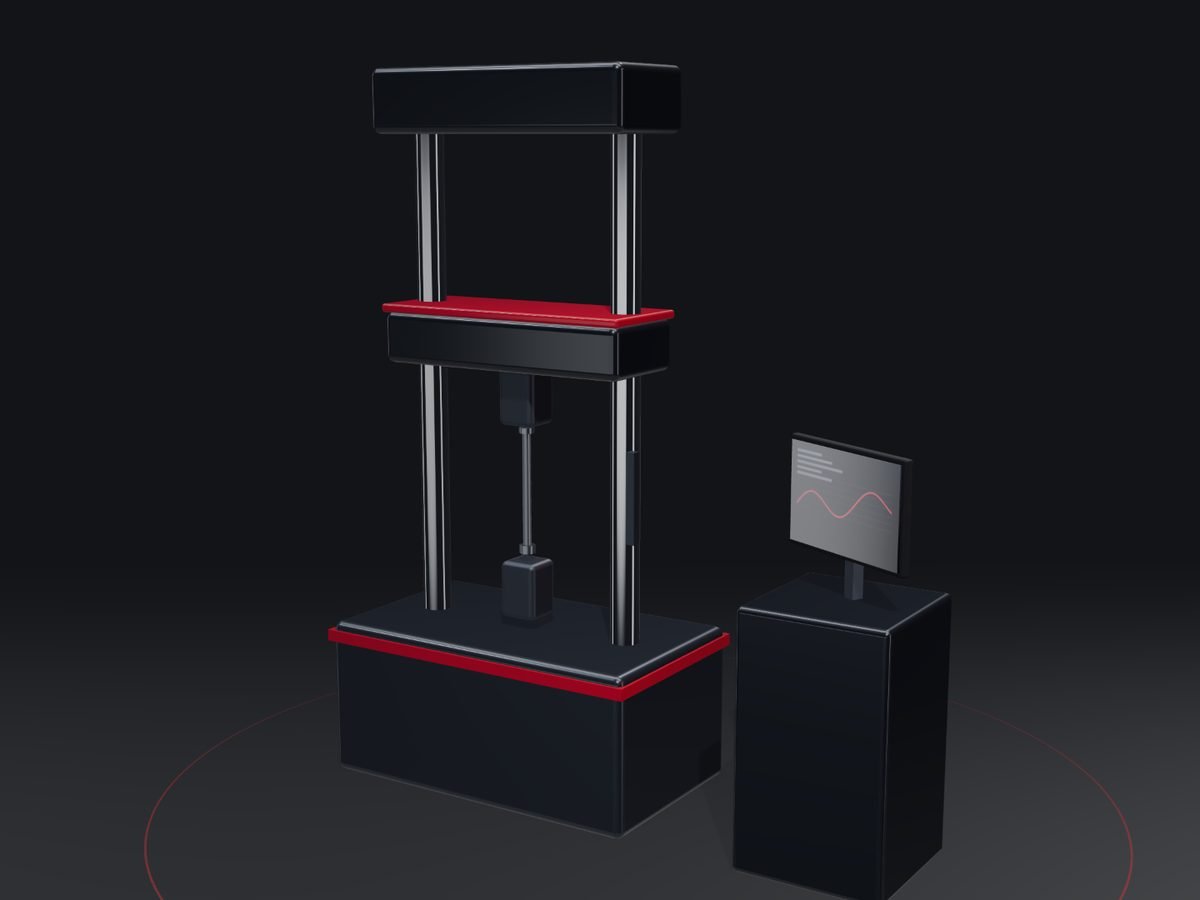 CGI illustration: universal testing machine