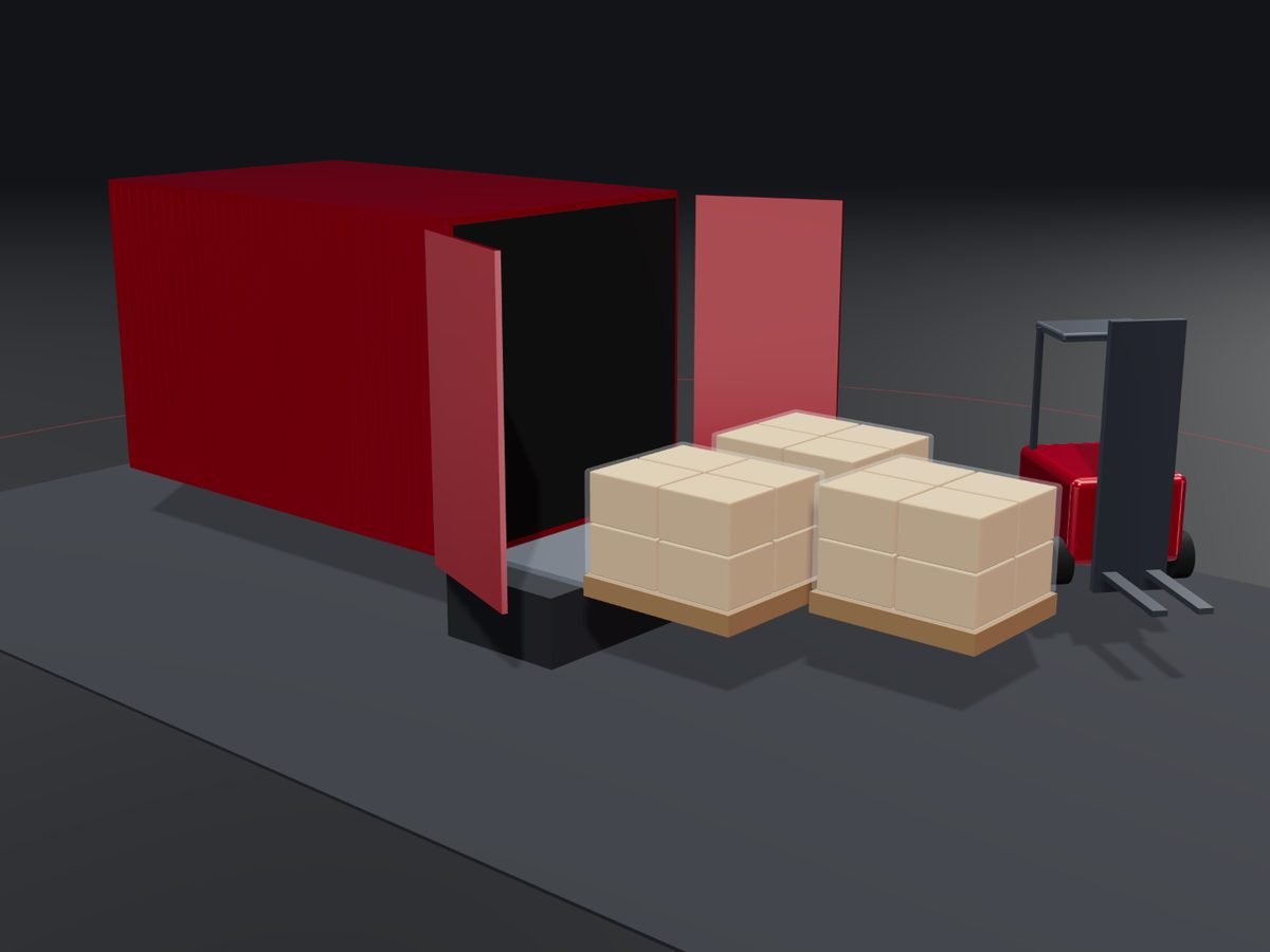 CGI illustration: packing & logistics