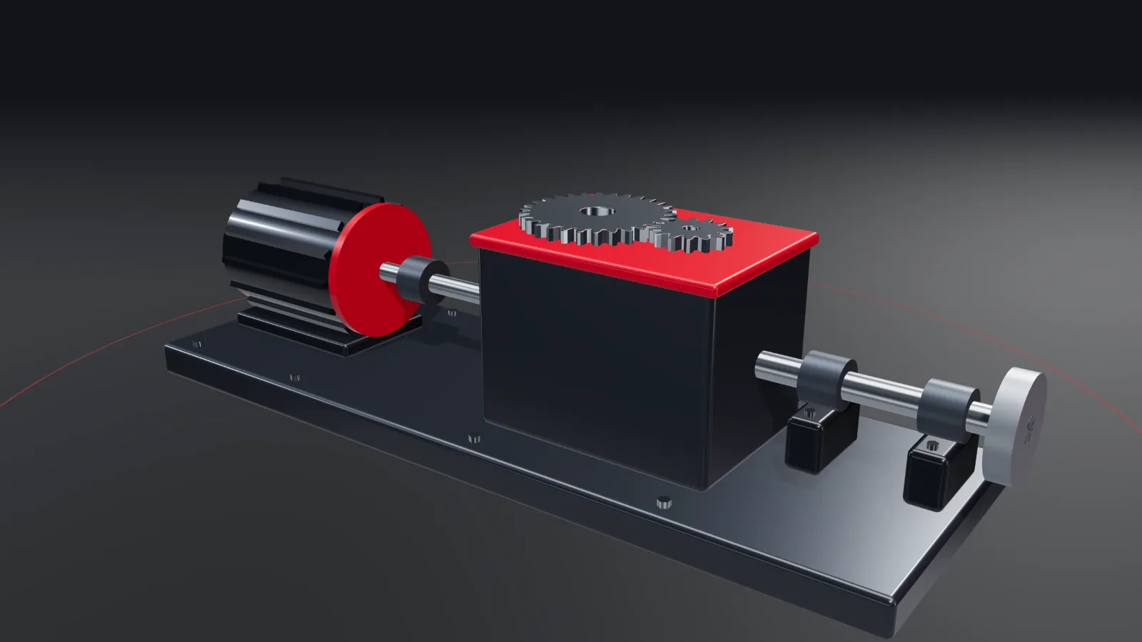 CGI scene — general engineering & industrial manufacturing, with the places REL parts are used marked