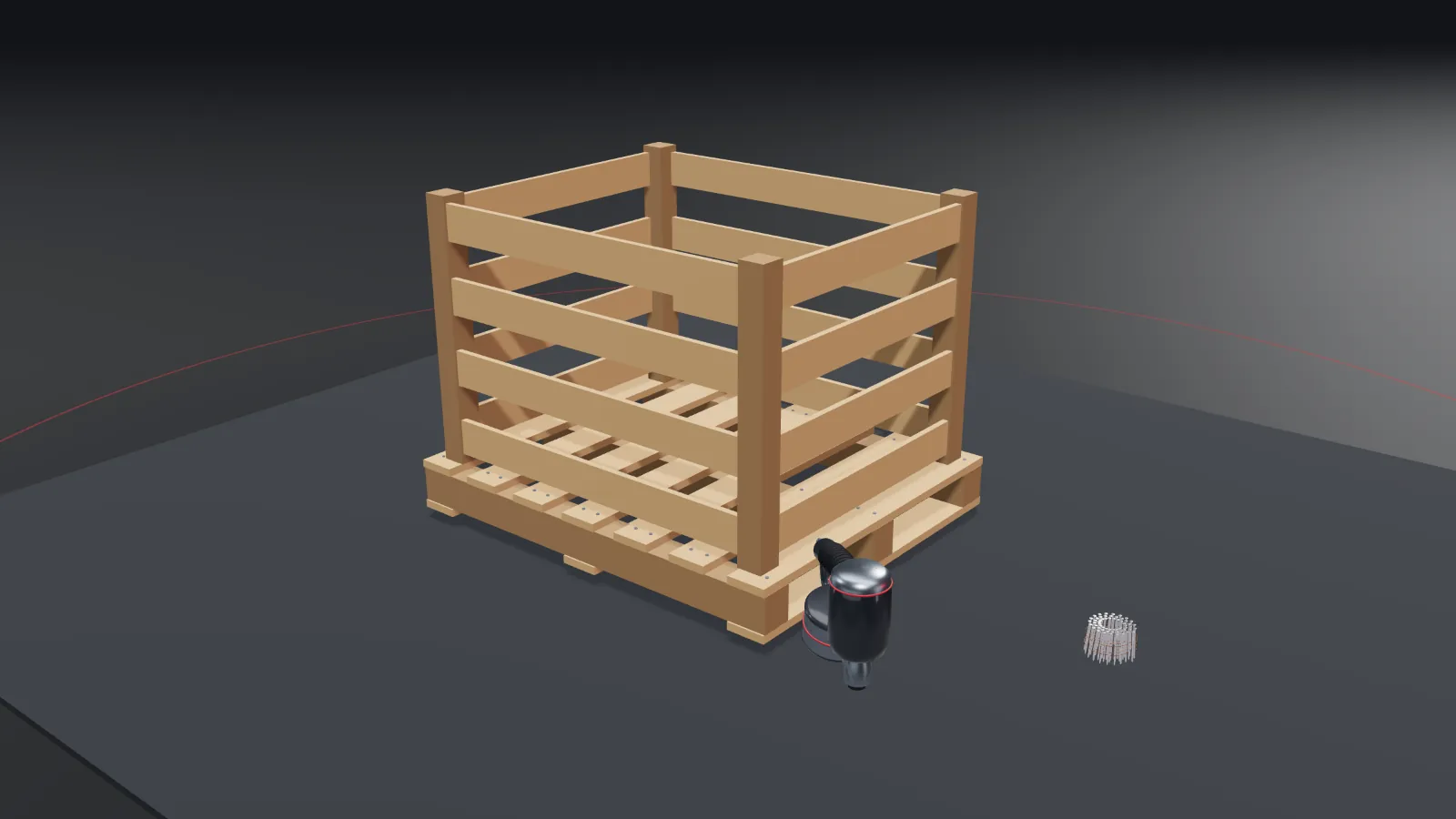 CGI scene — packaging & material handling, with the places REL parts are used marked